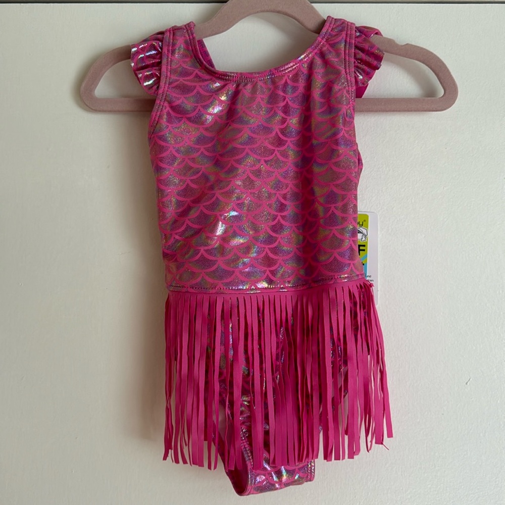 NWT 24m Flap Happy Pink Mermaid Bathing Suit w/ Fringe